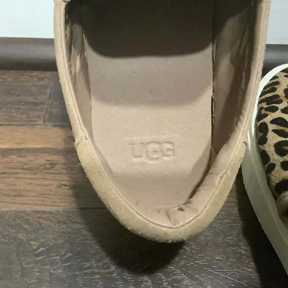 UGG Women Size 9 Exotic Slip-On Sneakers in Leopard Print Calf Hair